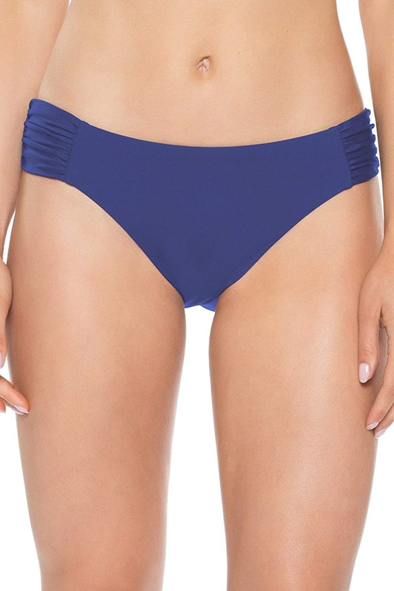 Becca L4231 Blue Topaz Shirred Tab Side Hipster Bikini Becca L4231 Blue Topaz Shirred Tab Side Hipster Bikini