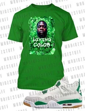 Biggie Living Color Graphic Sneaker Tee Shirt J4 Pine Big Tall Pro Club Shaka T