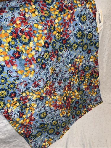 LULAROE CASSIE Bleistiftrock 3XL blau gelb Blumen Paisley 24/26 🦄 3X Stiefmütterchen Neu - Bild 9 von 13
