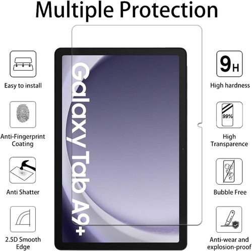 2x Samsung Galaxy Tab A9+ Plus Panzerfolie Schutzglas Hart 9H Displayschutz Glas - Bild 5 von 15