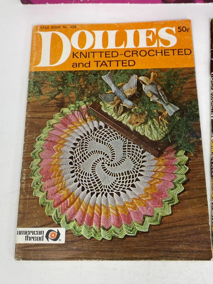 Crochet Pattern Books Doilies Beaded Tatting Knit Lace 5pc Lot Vintage Bead - Image 4 of 4