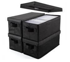 CD Storage Boxes Pack of 4 CD Case Storage 30 Jewel Cases 60 Slim Cases Holder