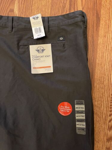 Pantalones chinos de punto cómodo Dockers 46x34 ajuste recto negros grandes y altos 46x34 - Imagen 3 de 7
