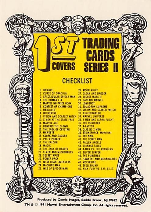 Marvel 1st Covers 1991 Comic Images Series II (Pick your Card)