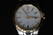 CITIZEN E111 S049521 ECO DRIVE WATCH BRUSHED CHROME & WHITE STAINLESS STEEL CASE