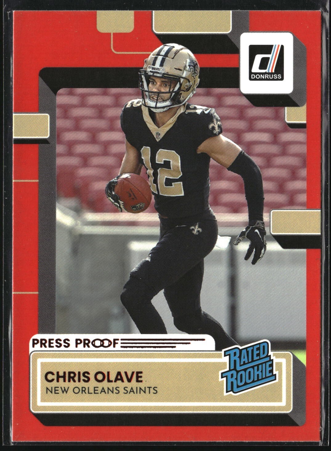 2022 Panini Donruss - Rated Rookie #309 Chris Olave (RC) Press Proof Red SP