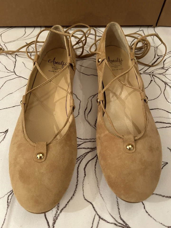 NUEVAS Sandalias Italianas Planas de Cachemira Amalfi by Rangoni 9.5 Estrechas Foto 2 de 4