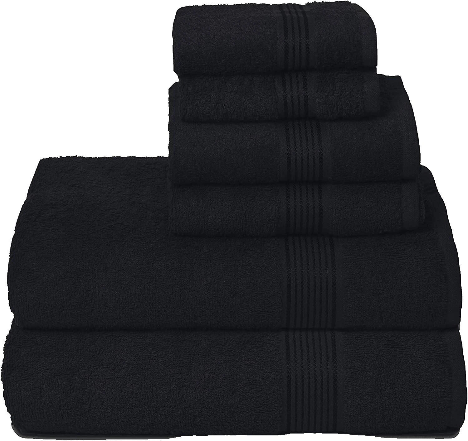 Juegos de Toalla de Baño Patrón Sólido Negro