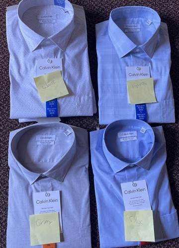 Calvin Klein Wrinkle Free Dress Shirt Blue,Light BLUE,WHITE,GRAY (VARIOUS) - Picture 3 of 12