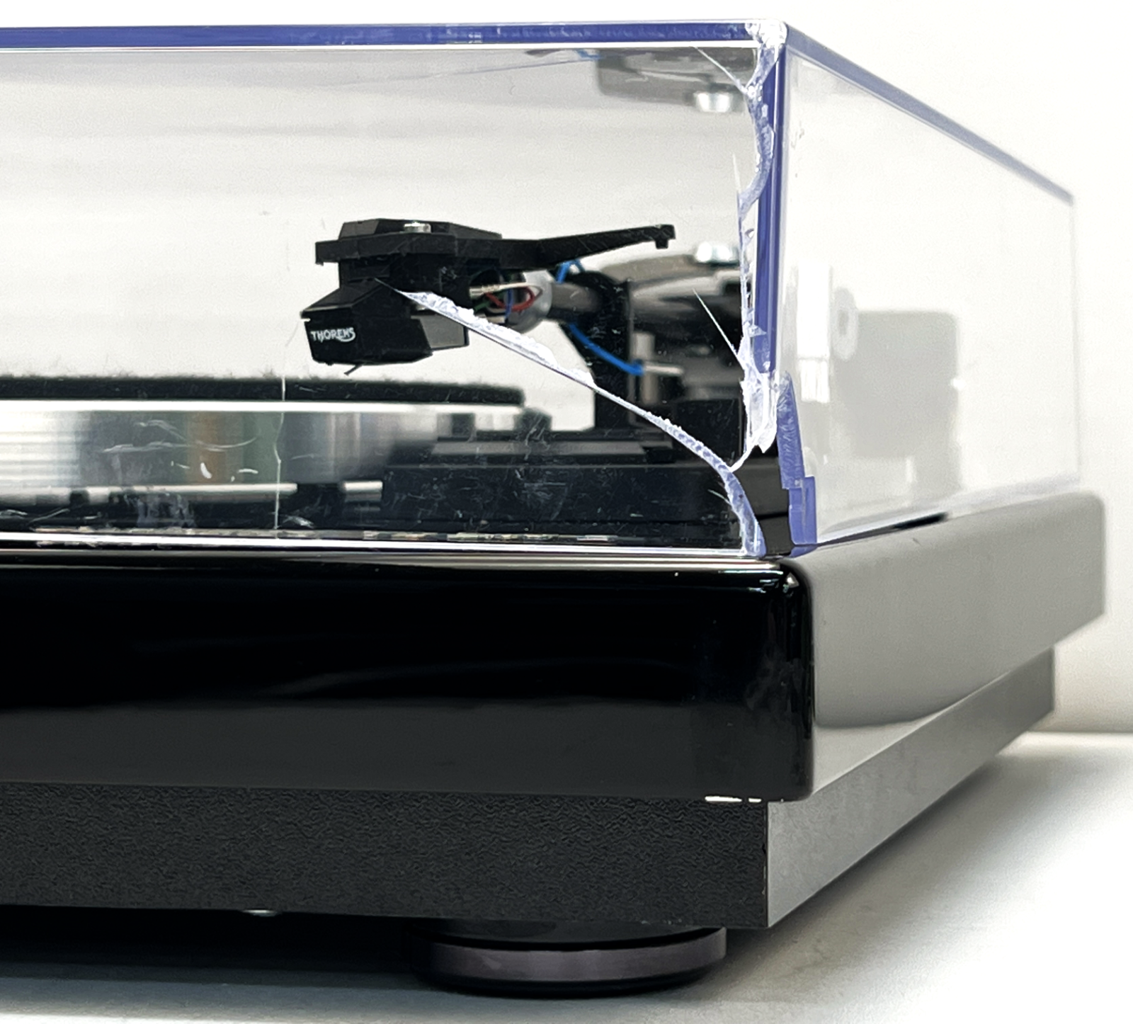 THORENS TD 2402 automatic Turntable /cartridge, Damaged cover