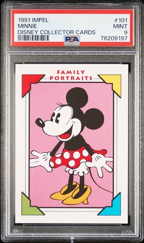 PSA 9 1991 Impel Disney MINNIE MOUSE #101 Disney Collector Cards MINT