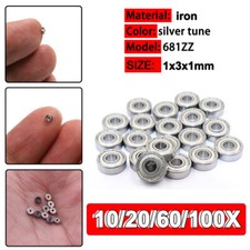 10/20/60/100PCS 681ZZ Mini Roller Bearings Metal Shielded Ball Bearing 1X3X1mm