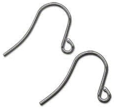 Ear Wire, 100 Gunmetal Plated Brass 15mm Fishhook with Open Loop Earrings