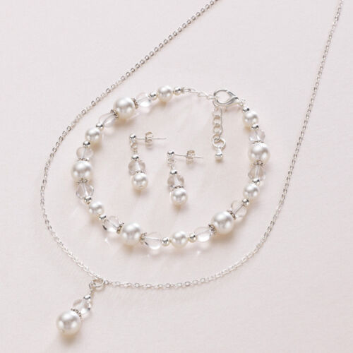 Wedding Jewellery Set for Bride or Bridesmaid, Choice of Pearl Colour. Gift Box - Picture 1 of 6
