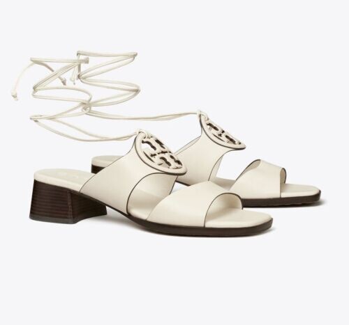 TORY BURCH Bombe Miller Leather Sandal New Ivory SZ 8.5M New in Box