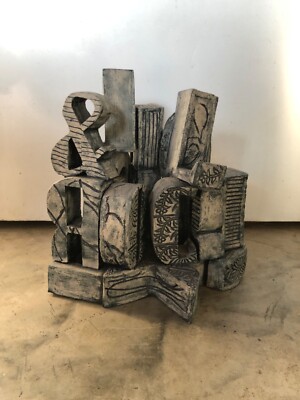 Vintage Mitte 20. Jahrhundert Brutalistische Keramik Skulptur