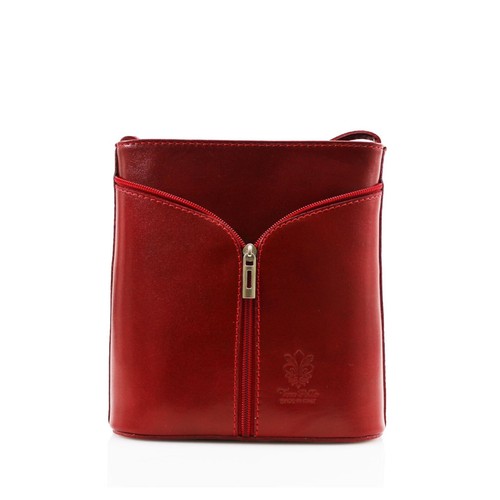 Bolso bandolera de cuero Vera Pelle para mujer frontal con cremallera en V bolso de hombro VPV11 - Imagen 20 de 26