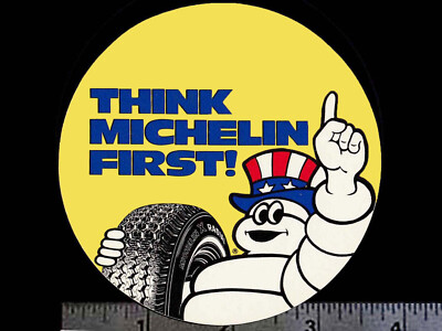 MICHELIN TIRES Think Michelin First - Original Vintage 70's Racing Decal/Sticker