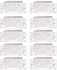 10x Korean/English Keyboard Non-transparent Matte Sticker,Standard Layout,White 