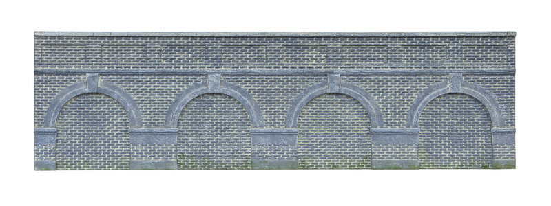 New Boxed Pair of R7389 Hornby 00 Gauge Low Level Retaining Wall Resin Models.
