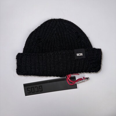 GCDS BEANIE HAT BLACK UNISEX MADE IN ITALY sz ONE SIZE