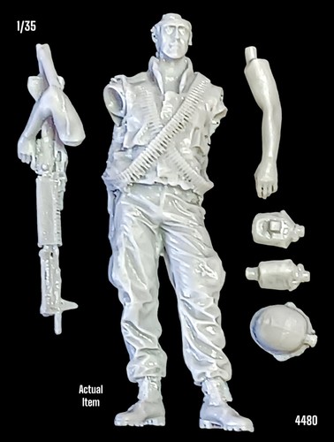 1/35 Resin Figure US Army M60 MG Gunner at Ease Vietnam War Model Kit 4480 - Picture 6 of 6