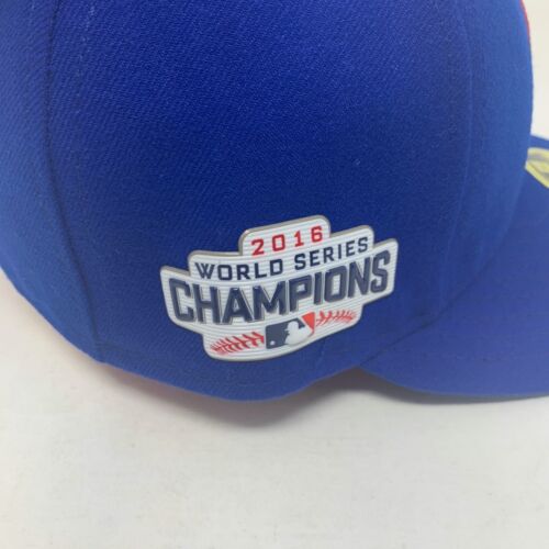 New Era 59FIFTY Chicago Cubs MLB 2016 World Series Champs Fitted Hat -Size 7 1/8 - Picture 2 of 5