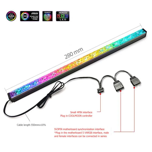 3Pin 30cm Aluminium RGB LED Stripe Streifen 5V WS2812B Licht Für ASUS Aura SYNC 