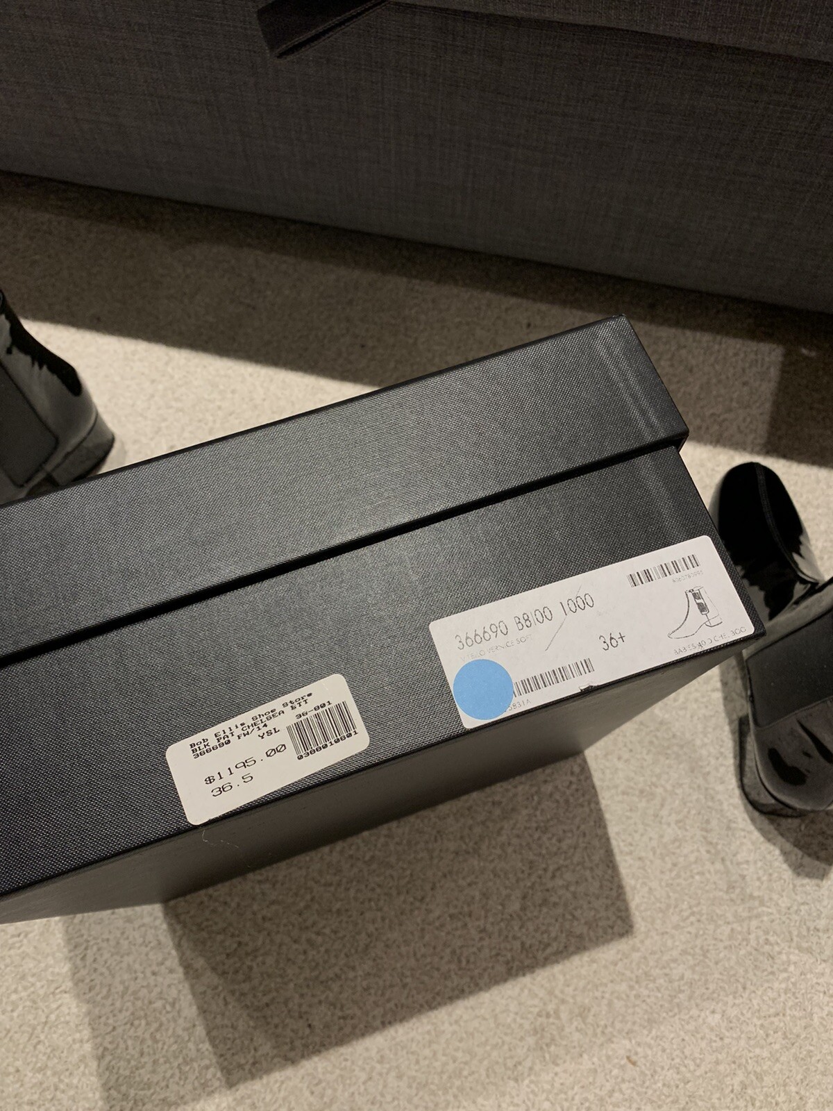 Stivali in pelle verniciata Saint Laurent Paris Babies Chelsea 36 5 nuovi $1195