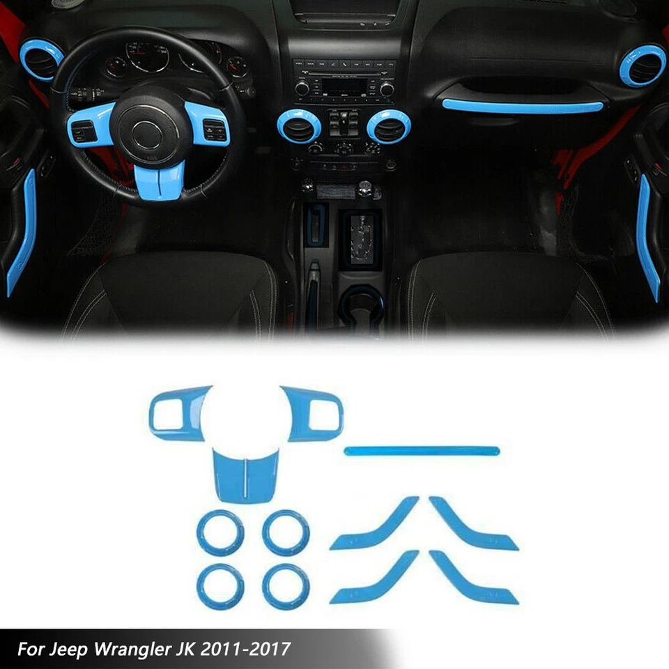 Kit de 12 piezas de molduras decoración cubierta embellecedores juego para Jeep Wrangler JK 2011-2018 Foto 2 de 4