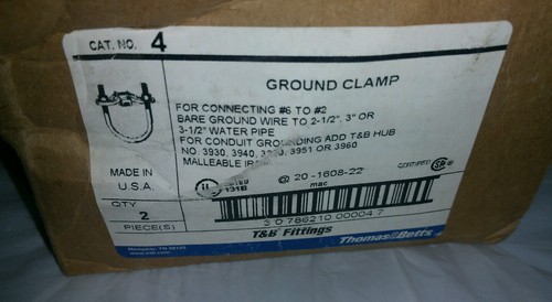 Thomas & Betts Ground Clamp 2pcs. FULL BOX Cat. No. 4 - Picture 2 of 4