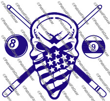 Pool,Billiards,Skull Bandanna,Cue,Pool Stick,8 Ball,Pool Shark,,Vinyl Decal