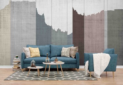 3D Stripe Texture Pattern Self-adhesive Removeable Wallpaper Wall Mural