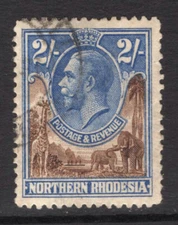 M17853 Northern Rhodesia/Zambia 1925 SG11 - 2/- brown & ultramarine.