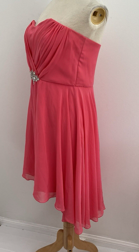 Bebe USA Womens Embellished Cocktail Party Dress Coral Layered Size 10 - Picture 5 of 19