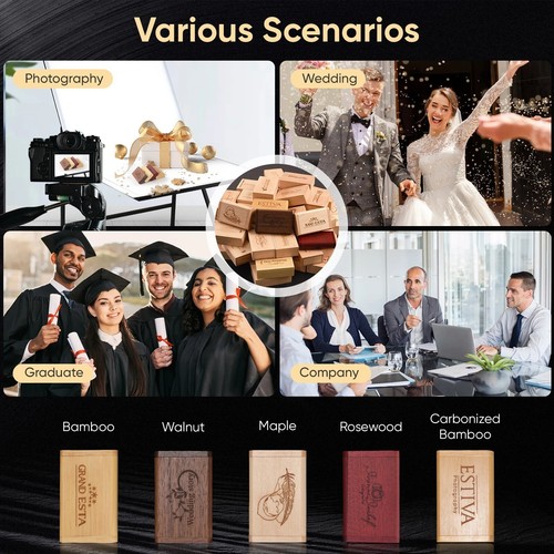 Jaster USB Stick 2.0 128GB Speicherstick Holz/Bambus gratis Logo Pendrive 4 - Bild 7 von 17
