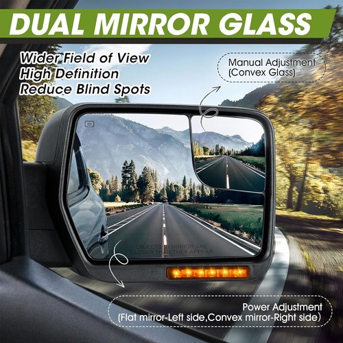 2PCS Power Heated Tow Mirrors For 2004-2014 Ford F150 W/ Puddle Light Turn Light - Bild 3 von 12