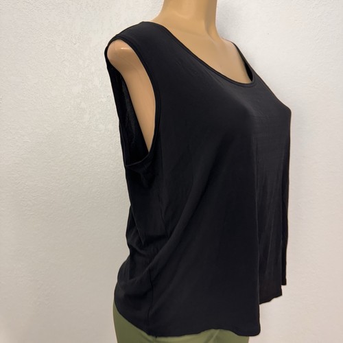 Eileen Fisher Black 100% Silk Basic Tank Top Shirt Womens Plus Sz 1X Casual Cami - Picture 5 of 12