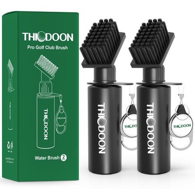 2 Pack Black Golf Club Brushes Set with Handy Retractable Clip & 4oz/7.5 Inch...