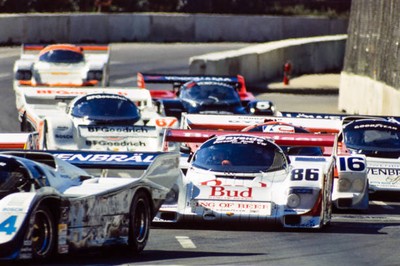 Bobby Rahal Leven Bayside Disposal Racing Porsche 962 in the pack - Old Photo