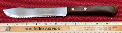 Ekco Flint Stainless Vanadium USA Butcher Knife Arrowhead Wooden Handle 7'' blade