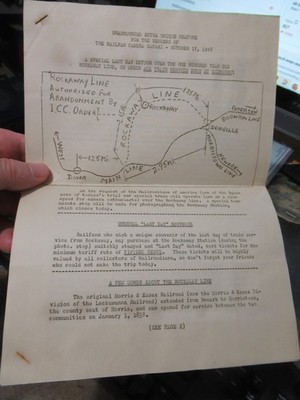 1948 Rockaway Line Last Day Railfan Camera Safari Flyer Map NJ RR Rare