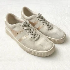 Gola Classics Women's Super Court Suede Metallic Off White Gold Sneakers Size 10