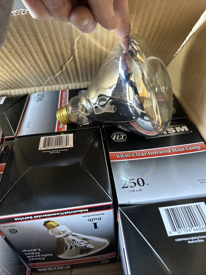 HALCO BR40 250 WATT 120 VOLT HEAT LAMP CLEAR MEDIUM BASE NEW Case Of 12 - Image 4 of 4
