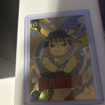 Rambo  (Pikachu) #E25 Gold  Holo Box Hit Pikachu Cosplay NM