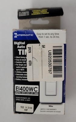 Intermatic EI400WC Digital Auto Shut-off Timer White