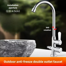 Outdoor Single Cold Faucet for Courtyard Garden Balcony Dual-Use One in Two Out 