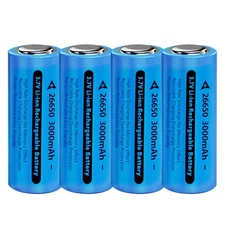 26650 Battery Flat Top Li-ion 3.7V Rechargeable Batteries for LED Flashlight Toy