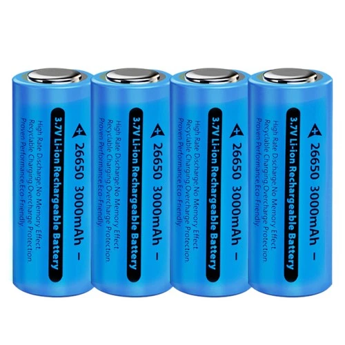 Lot 26650 Battery Flat Top 3.7V Li-ion Rechargeable Batteries for LED Flashlight
