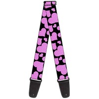 Guitar Strap - Eighties Hearts Black/Fuchsia/White (Us Import) Acc Neu